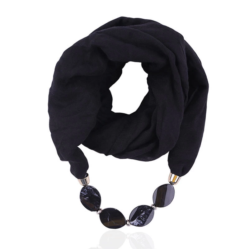 Plain Infinity Scarf With Jewellery - Image 4