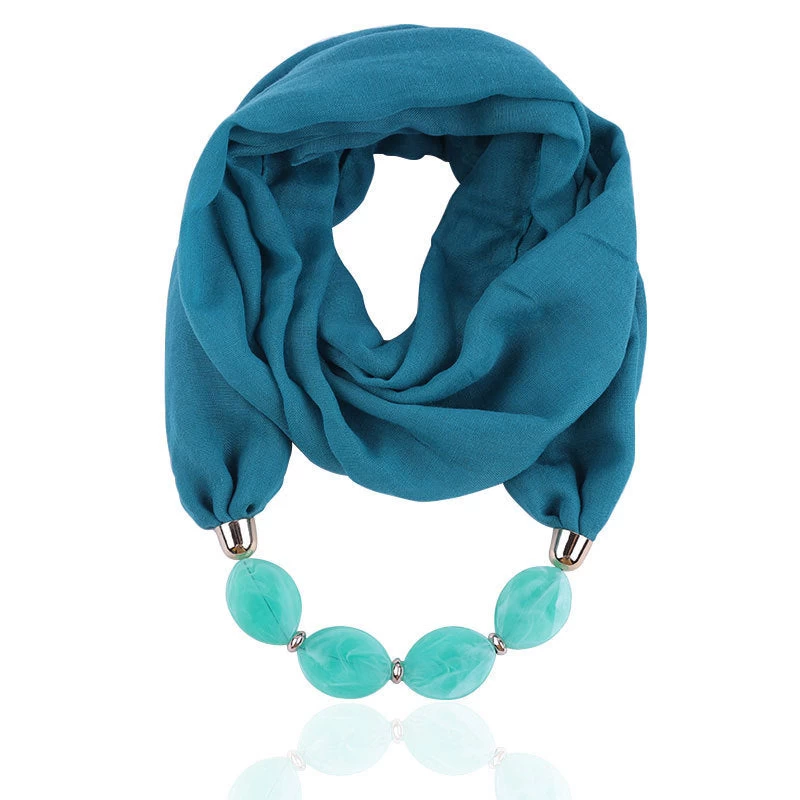 Plain Infinity Scarf With Jewellery - Image 8