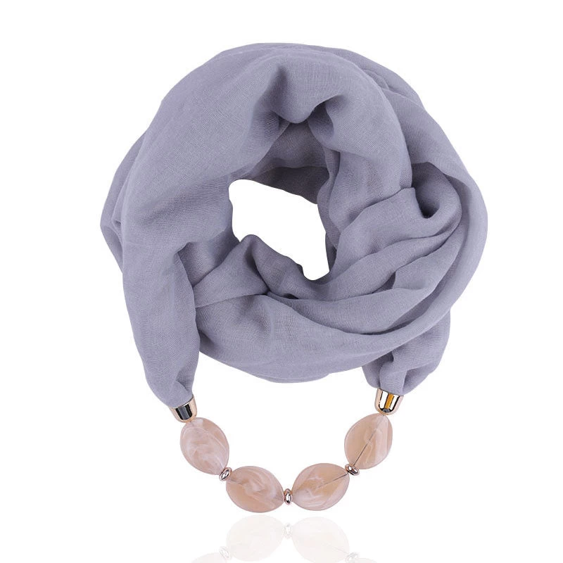 Plain Infinity Scarf With Jewellery - Image 9