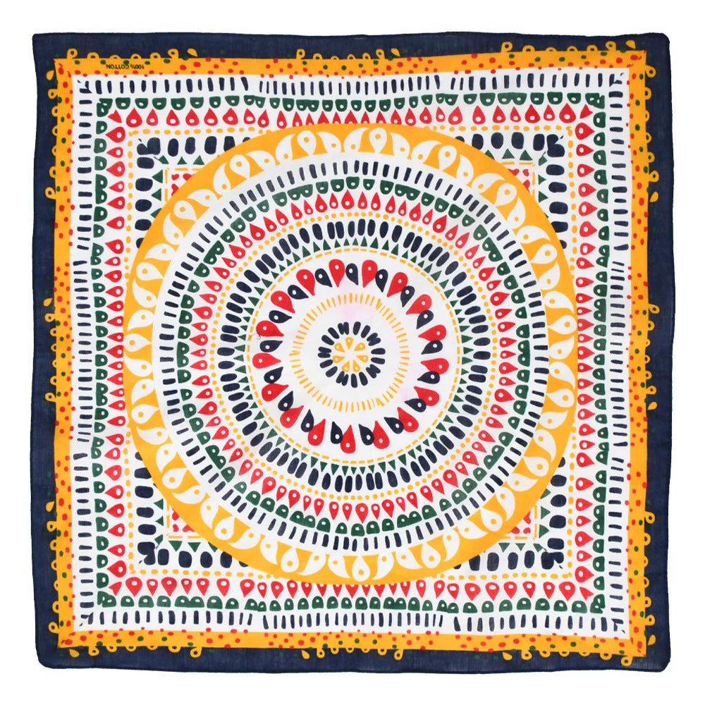 Printed Square Cotton Bandanna Scarf