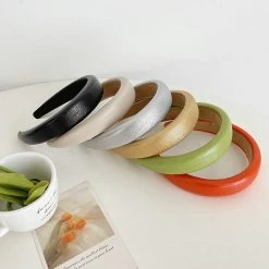 Textured Glossy Leather Padded Headband