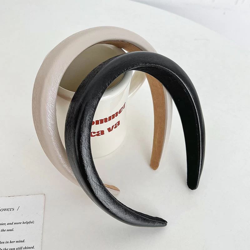 Textured Glossy Leather Padded Headband - Image 5