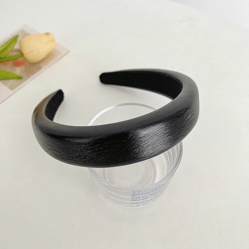 Textured Glossy Leather Padded Headband - Image 6