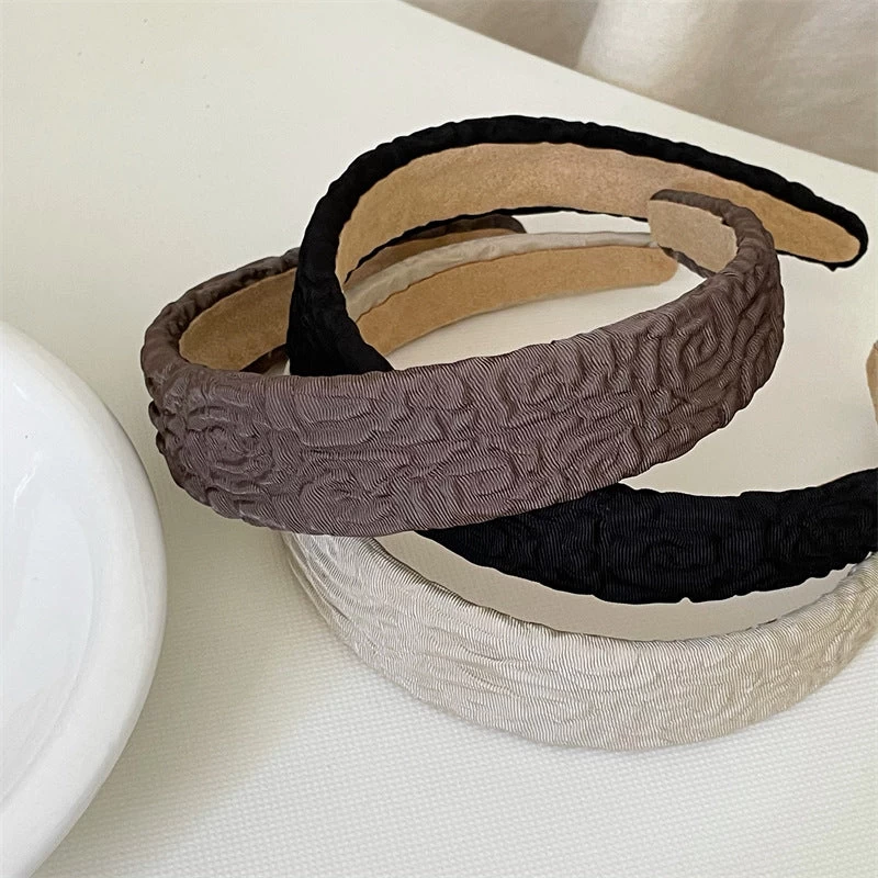 Plain Colour Crinkled Wide Headband - Image 2