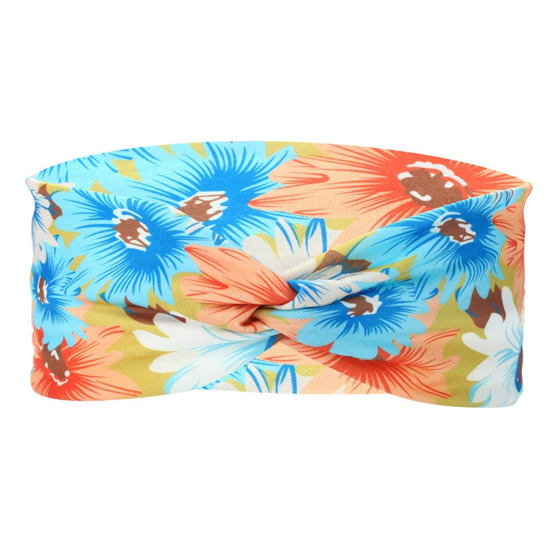 Twist Front Multicoloured Sunflowers Print Thin Headband - Image 7