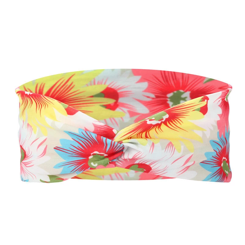 Twist Front Multicoloured Sunflowers Print Thin Headband - Image 3