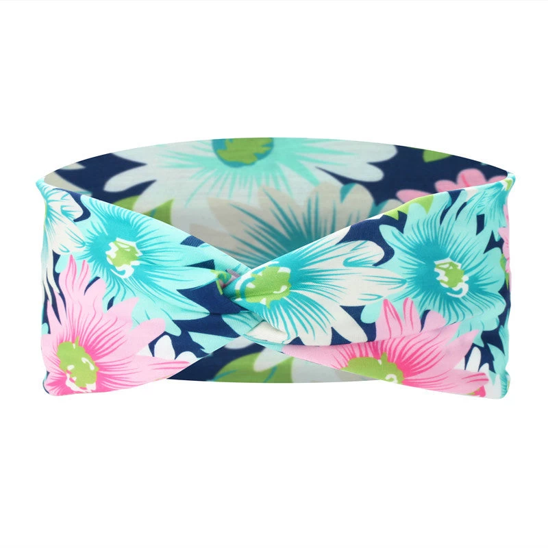 Twist Front Multicoloured Sunflowers Print Thin Headband - Image 4