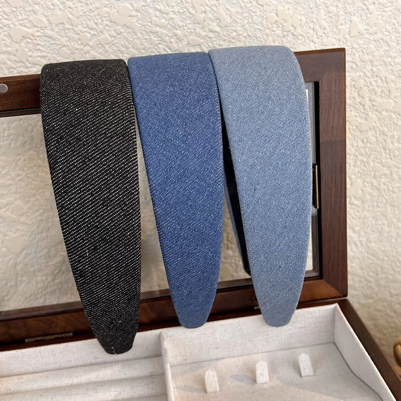 Denim Flat Wide Headband - Image 5