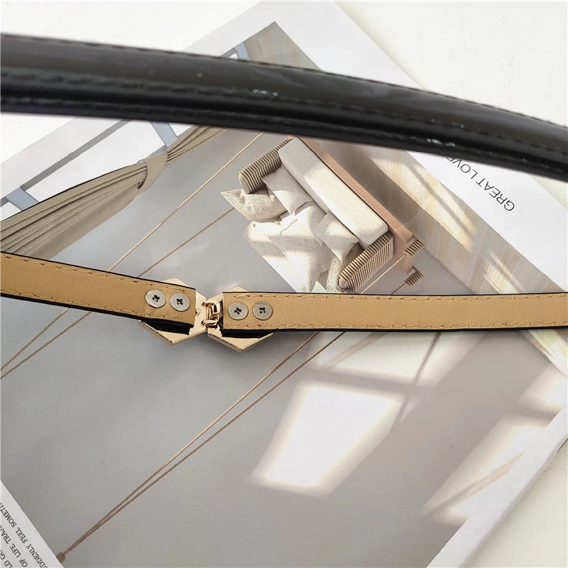 Black Acrylic Gem Leather Belt - Image 5