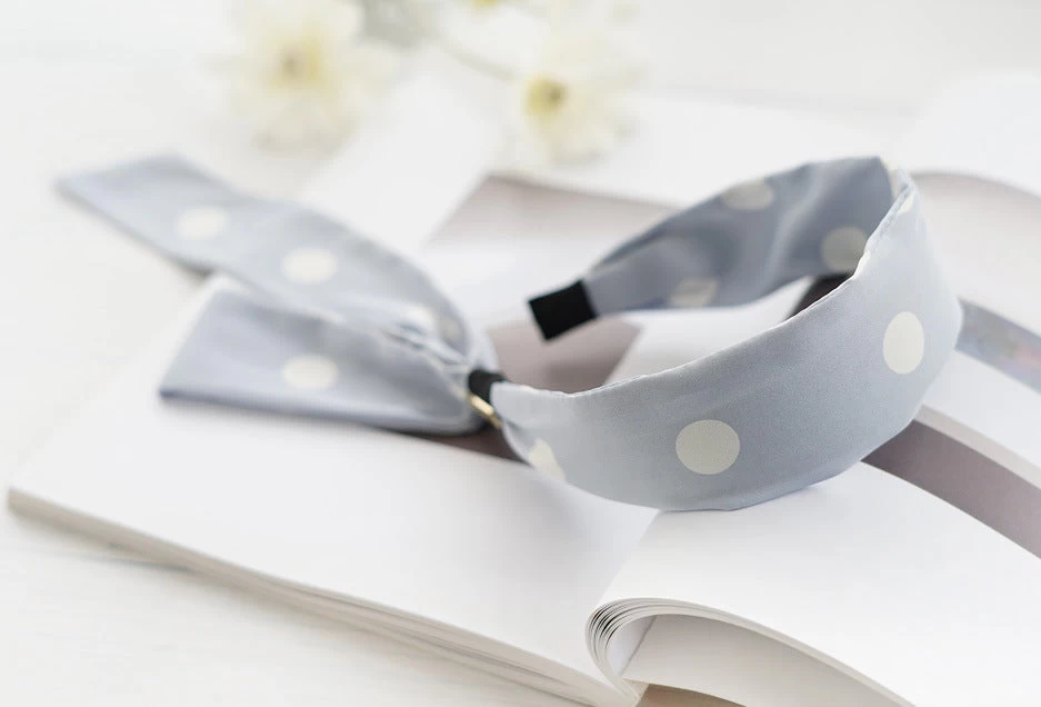 Patterned Satin Headband With Scarf - Image 6