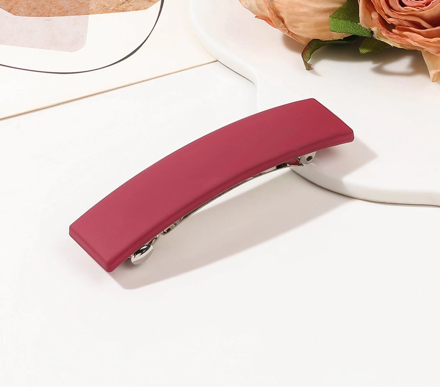 Rectangle Matte Resin Hair Barrette - Image 12