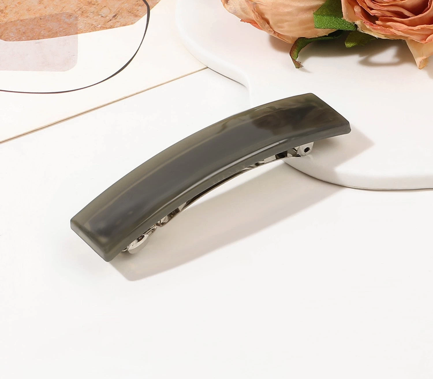 Rectangle Matte Resin Hair Barrette - Image 7