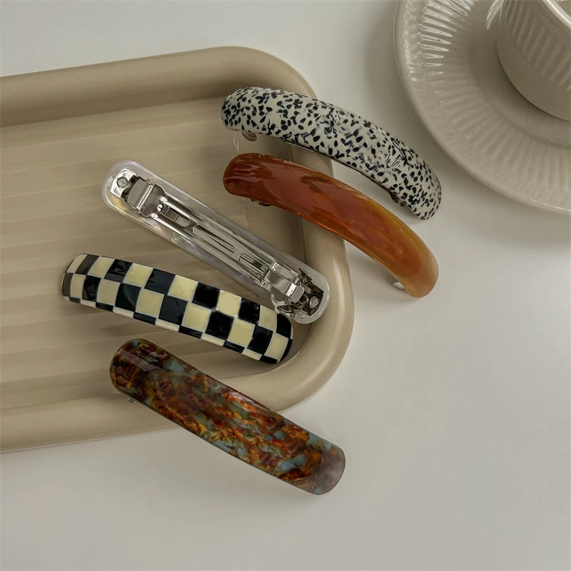 Smooth Resin Arch Rectangle Barrette - Image 7