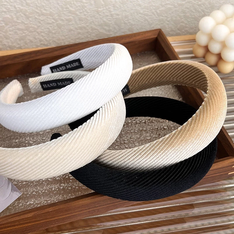 Corrugated Velvet Thinly Padded Velvet Headband - Image 2