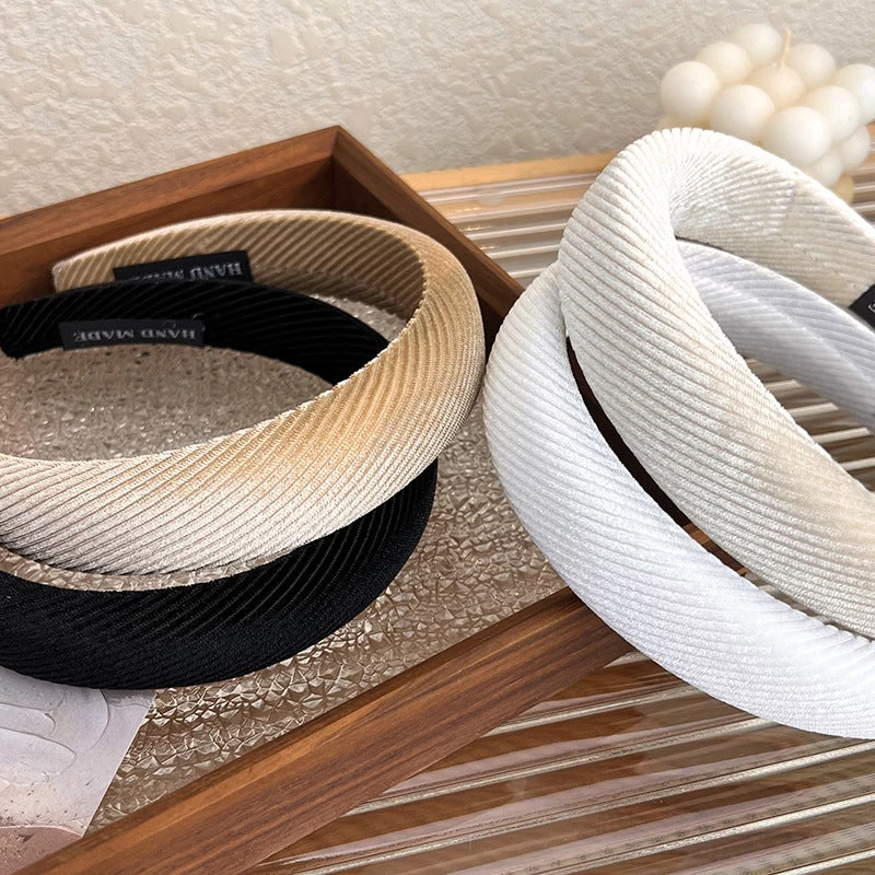 Corrugated Velvet Thinly Padded Velvet Headband - Image 3