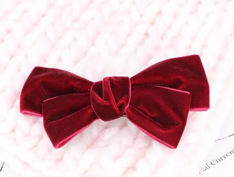 Velvet Bow Hair Barrette - Image 2