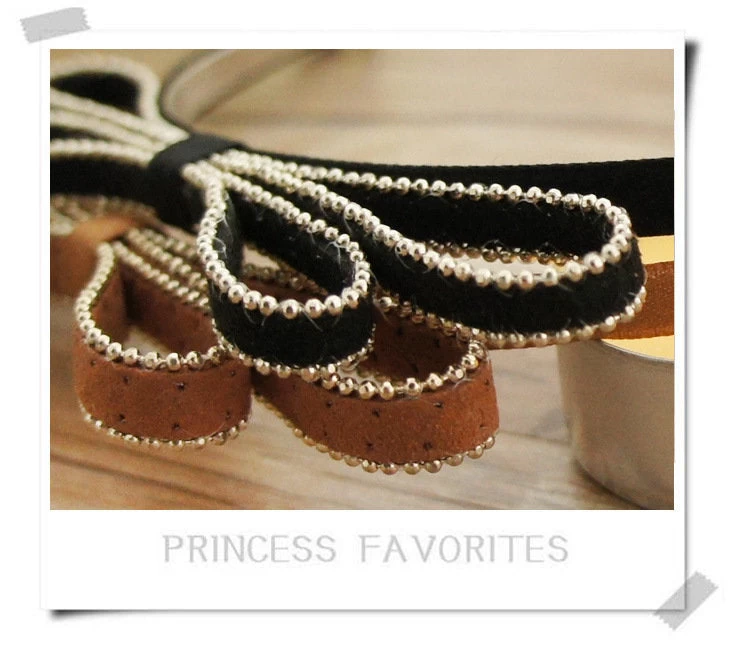 Suede Slim Headband With Bow - Image 4