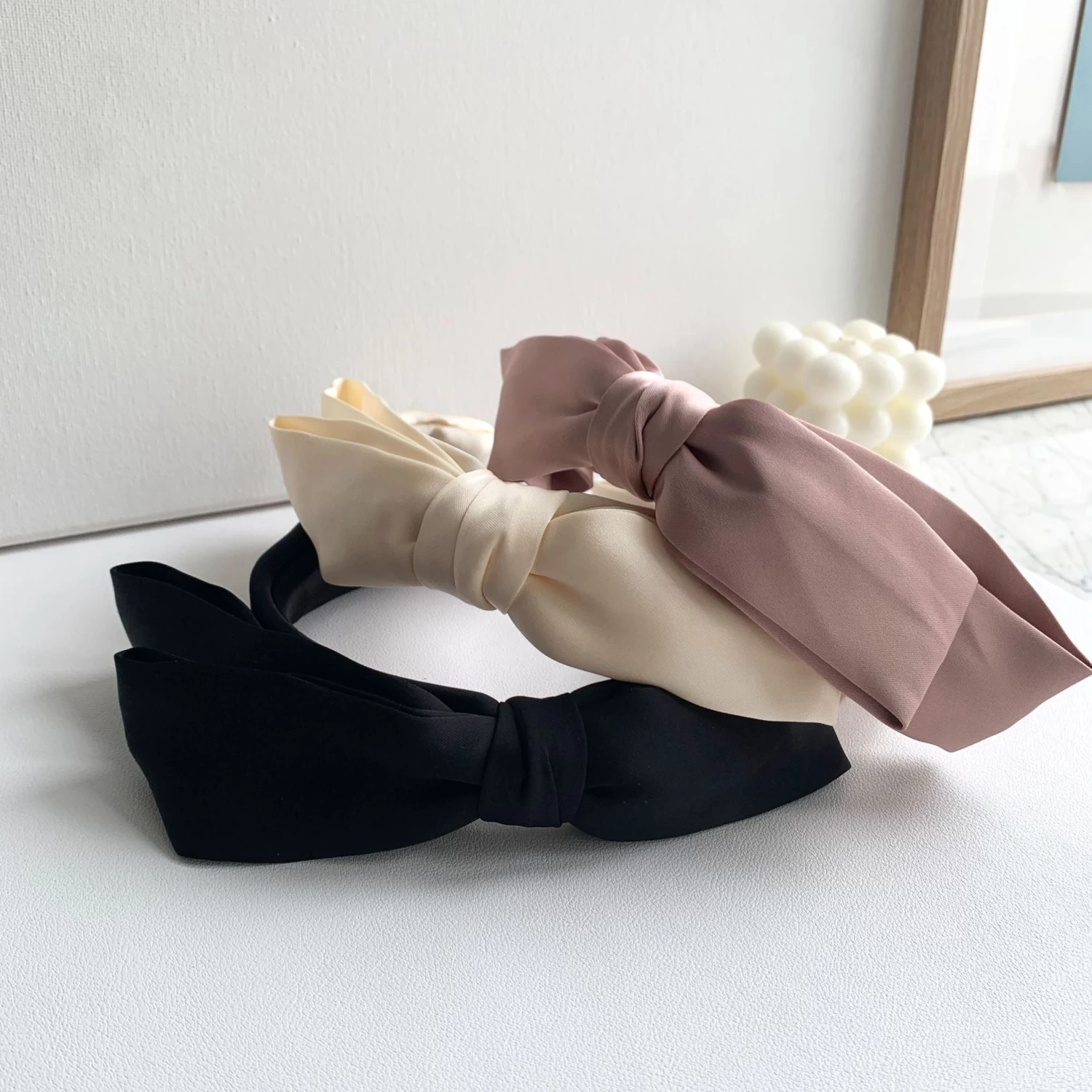 Soft Headband With Large Bow In Plain Colours - Image 3