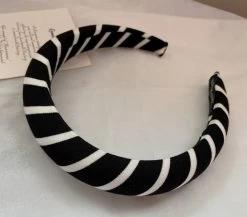 Black White Swirl Stripes Padded Headband