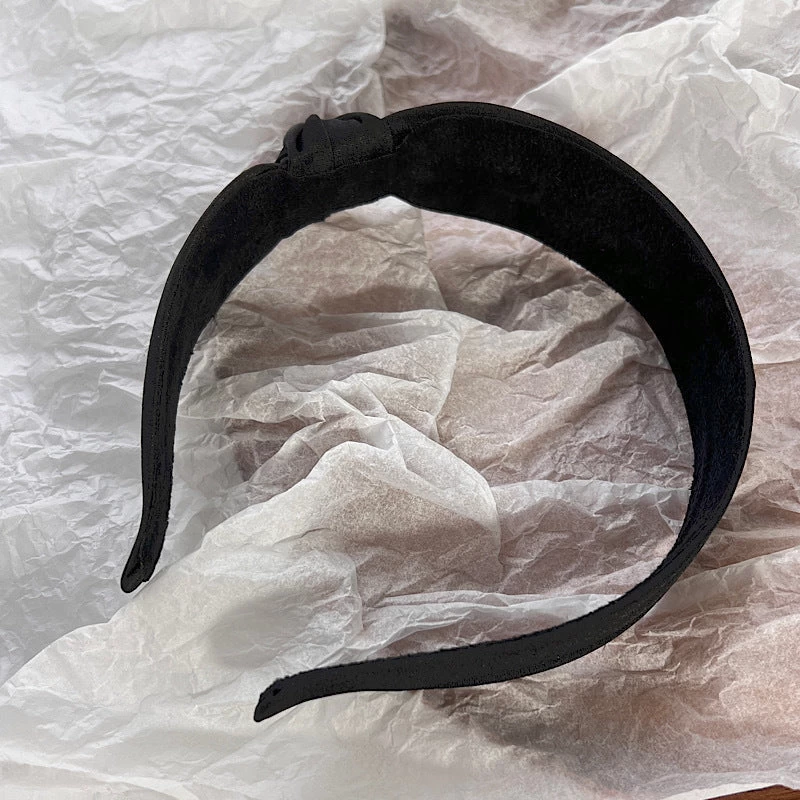 Black Silky Satin Braided Headband - Image 7
