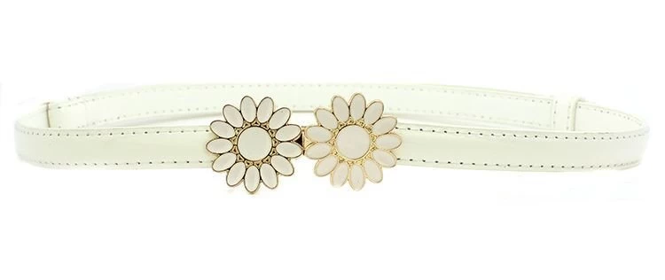 Daisy Flowers Buckle Leather Belt - Image 2