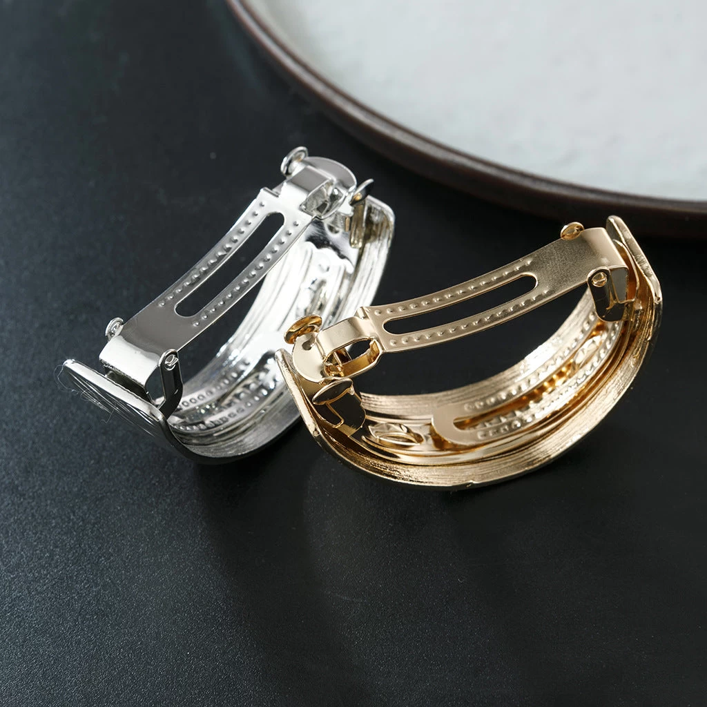 Slim Pony Tail Barrette In Brushed Metal - Image 3