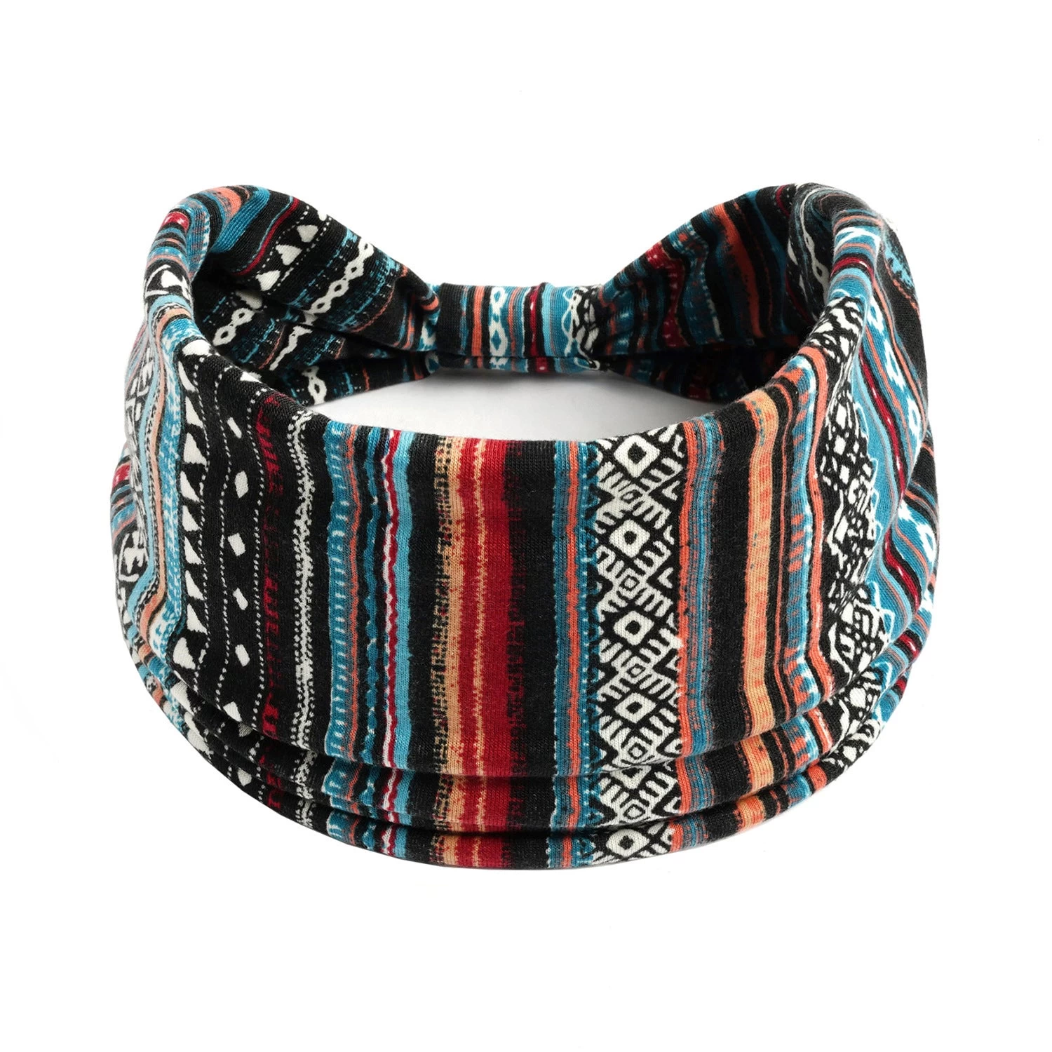 Multicolour Strips Printed 2-way Bandanna Hair Band - Image 4