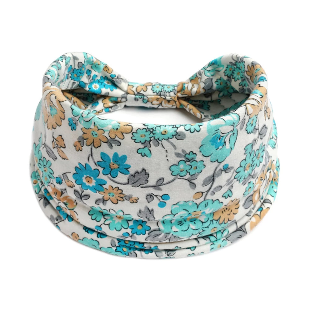 Multicoloured Country Flowers Print 2-way Knotted Bandanna Headband - Image 6