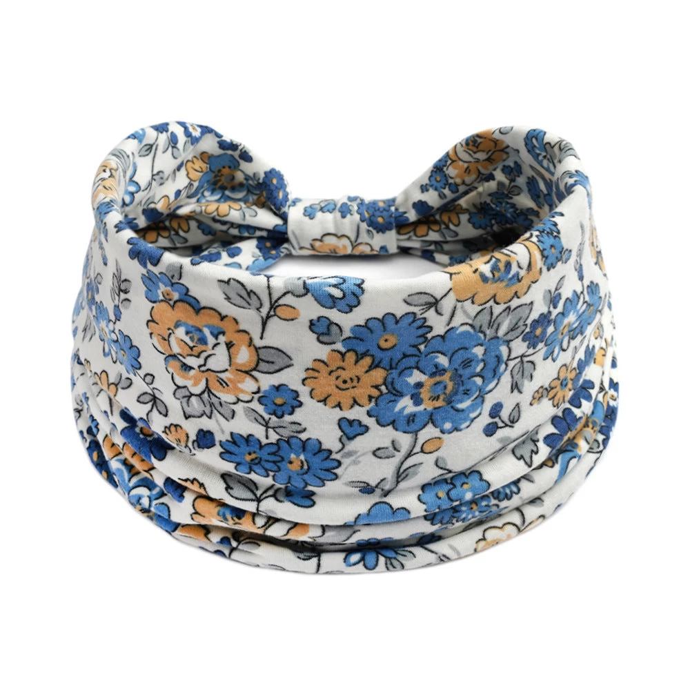 Multicoloured Country Flowers Print 2-way Knotted Bandanna Headband - Image 7