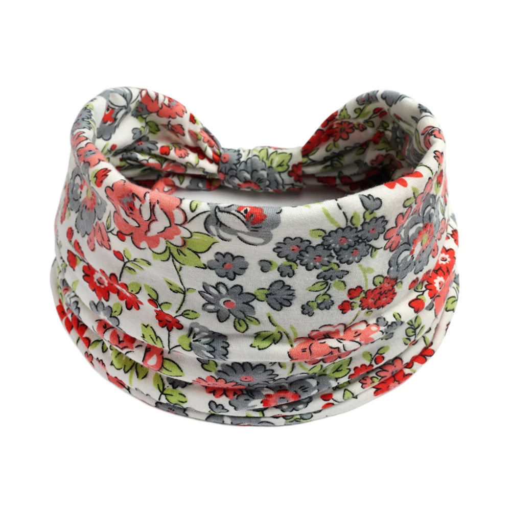 Multicoloured Country Flowers Print 2-way Knotted Bandanna Headband - Image 3