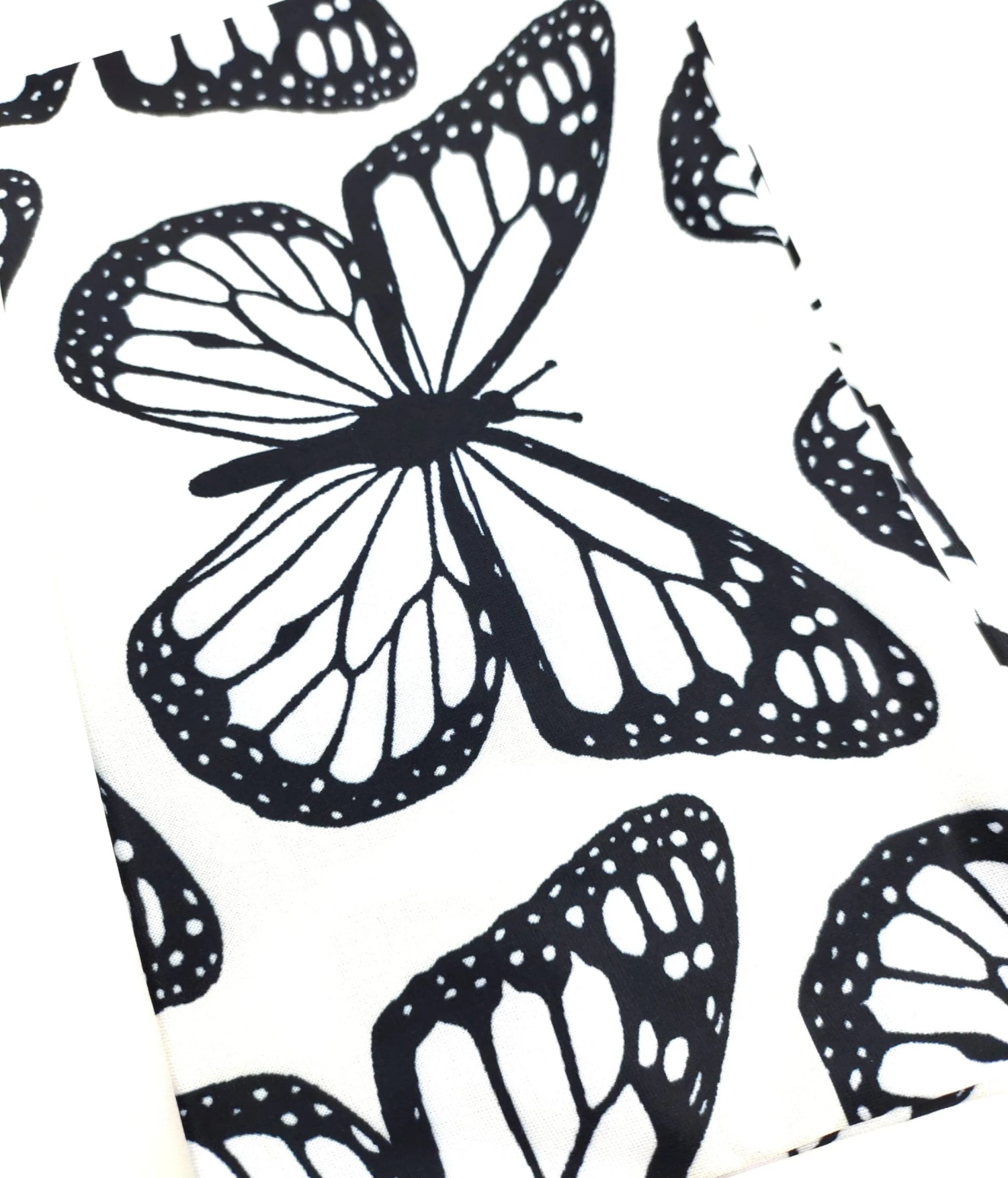 Black White Butterflies Patterned Wide Loop Headband - Image 2