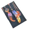 Multicoloured Feather Print Black Wide Loop Hair Band