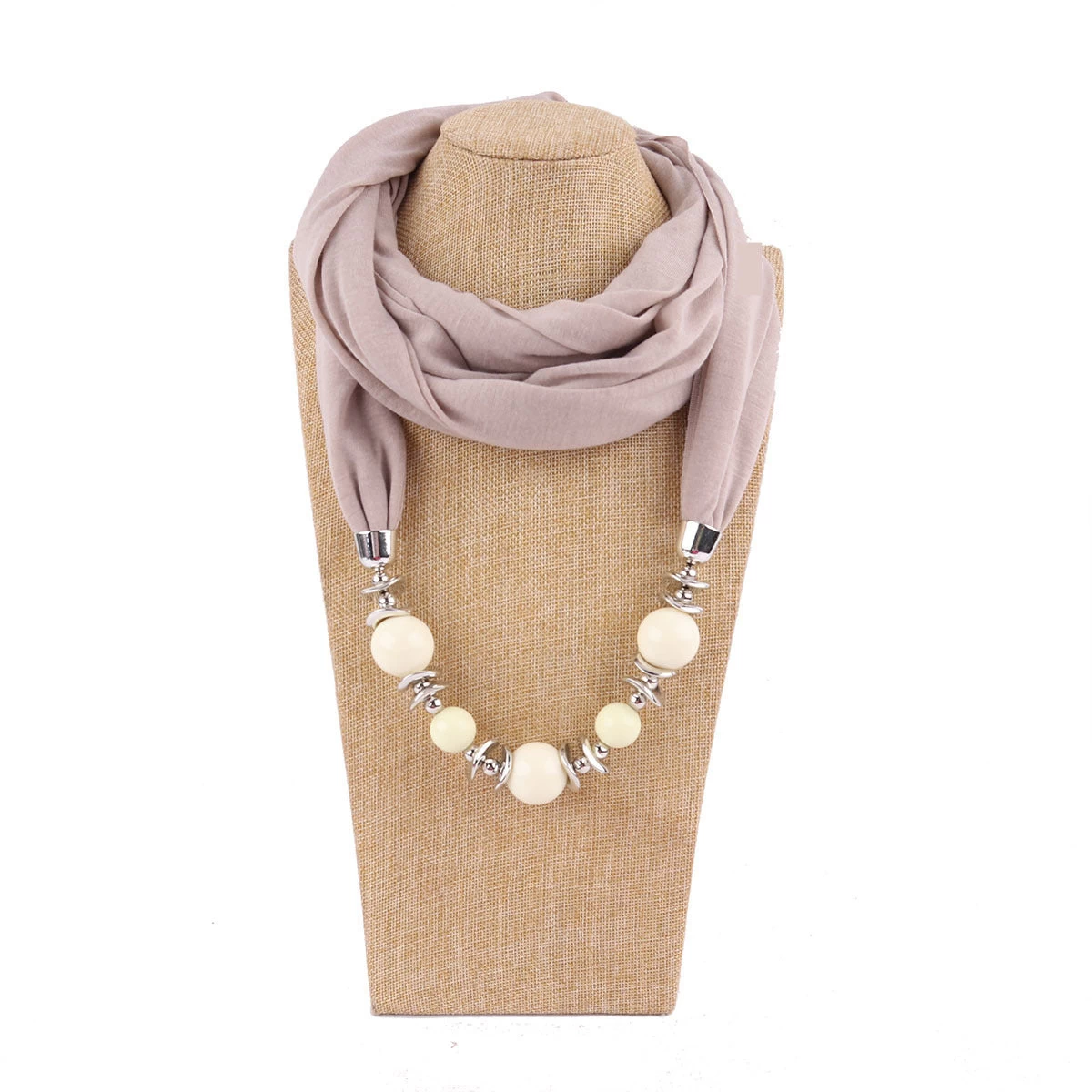 Jersey Cotton Infinity Scarf With Jewellery - Image 3