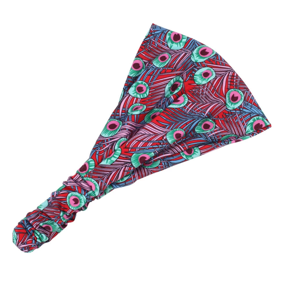 Multi-coloured Peacock Bandanna Headband - Image 15
