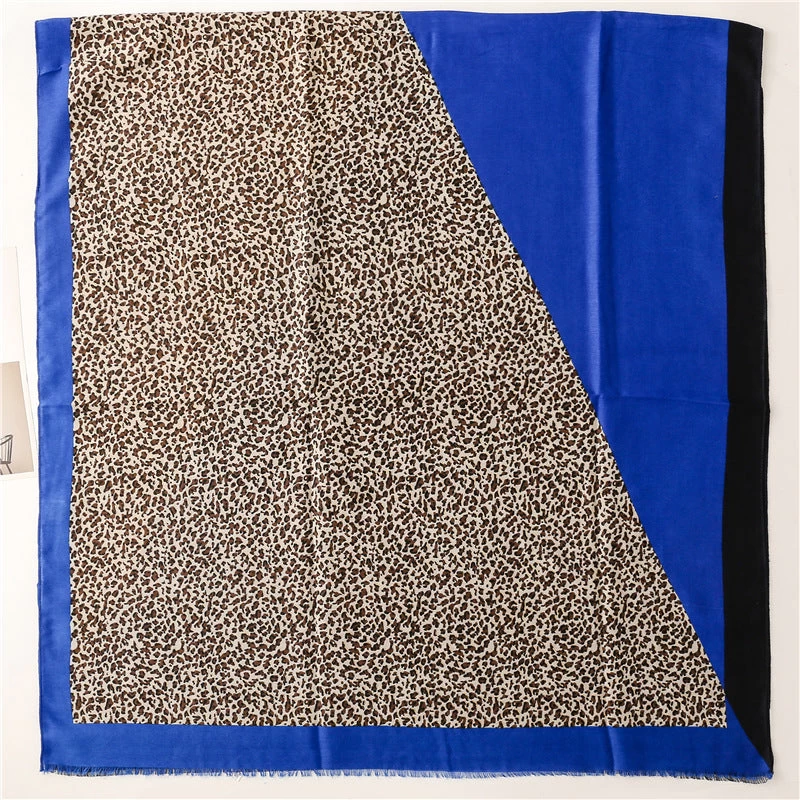 Mixed Hot Stamped Leopard Print Fringed Scarf - Image 11