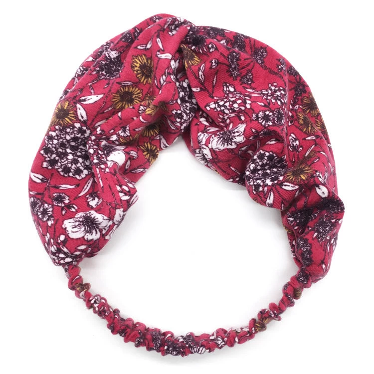 Printed Twist Front Cotton Elastic Headband - Image 15