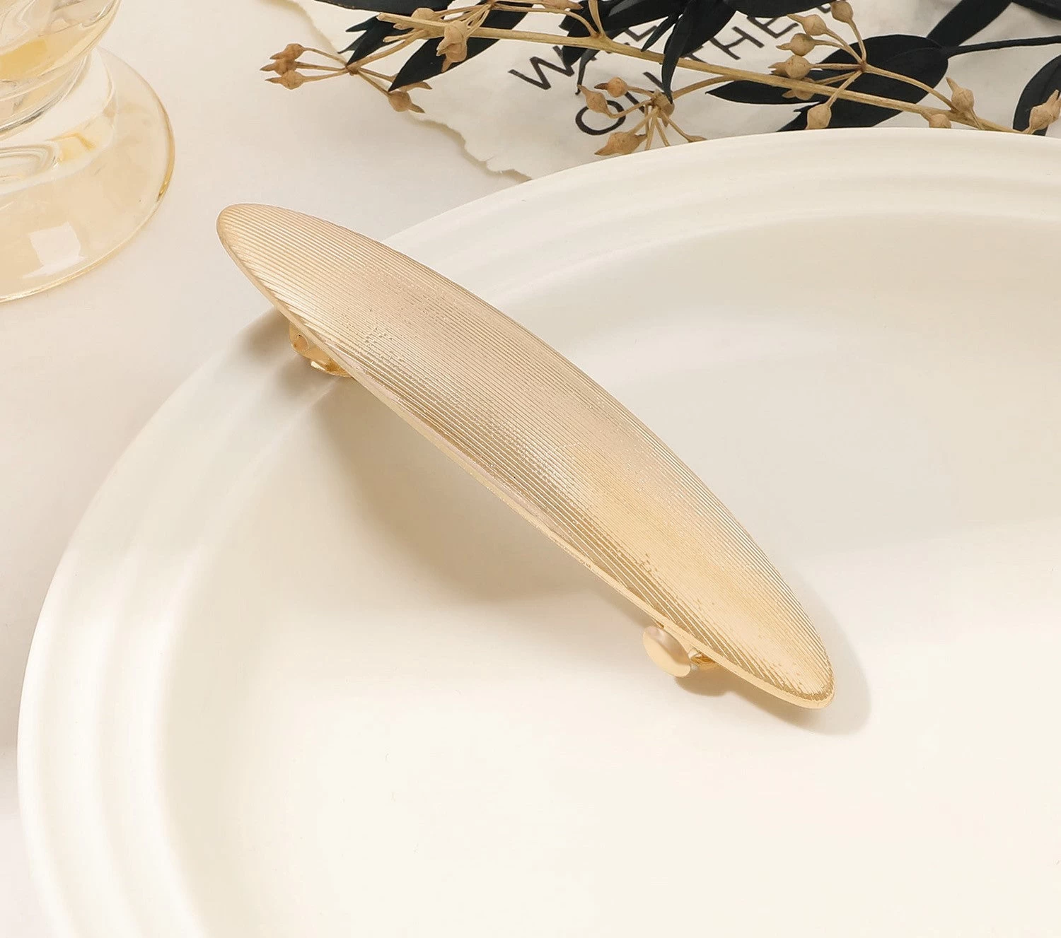 Gold Metallic Hair Barrette - Image 9