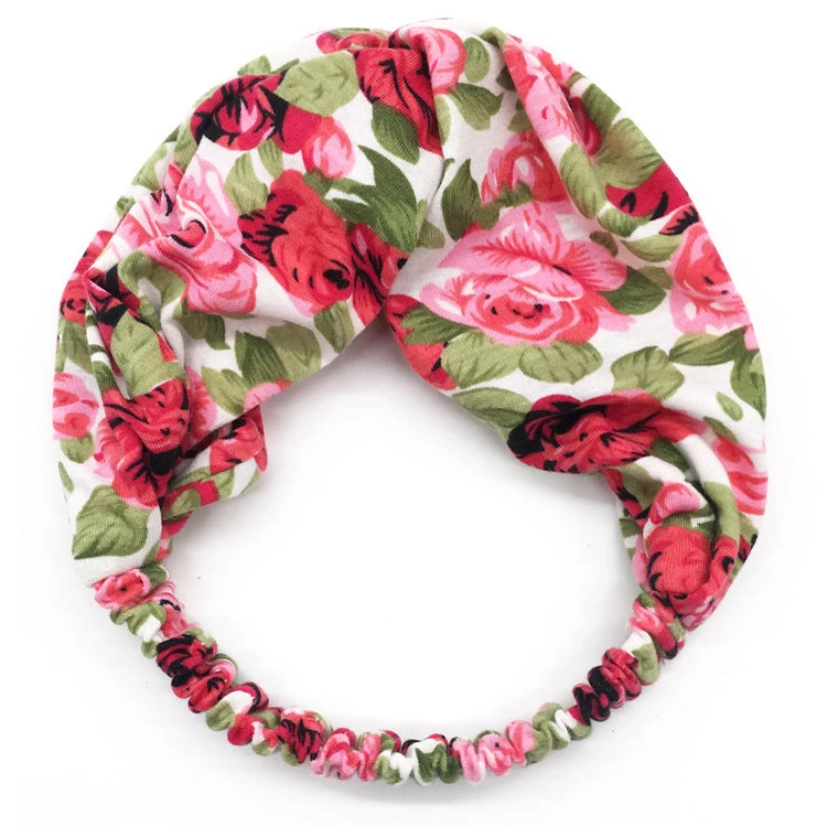 Printed Twist Front Cotton Elastic Headband - Image 16