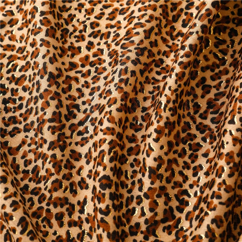 Mixed Hot Stamped Leopard Print Fringed Scarf - Image 14