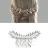 Large Metallic Leaf Branch Hair Comb