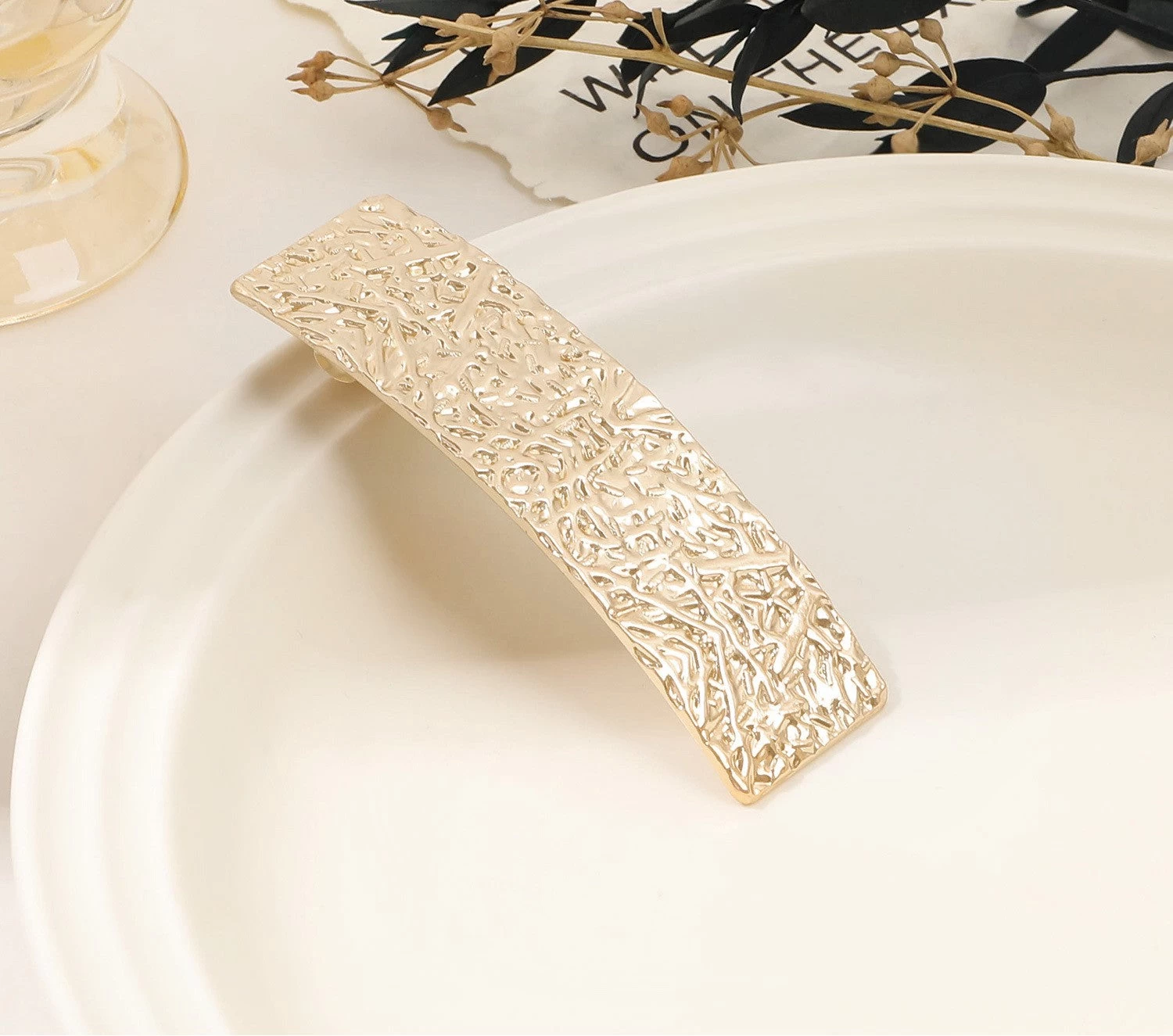 Gold Metallic Hair Barrette - Image 10