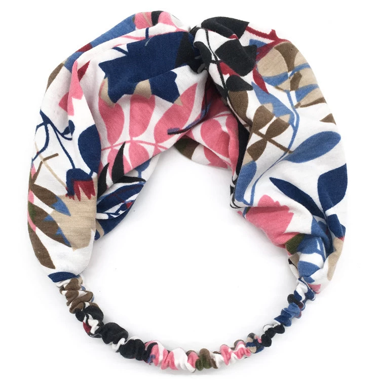 Printed Twist Front Cotton Elastic Headband - Image 13